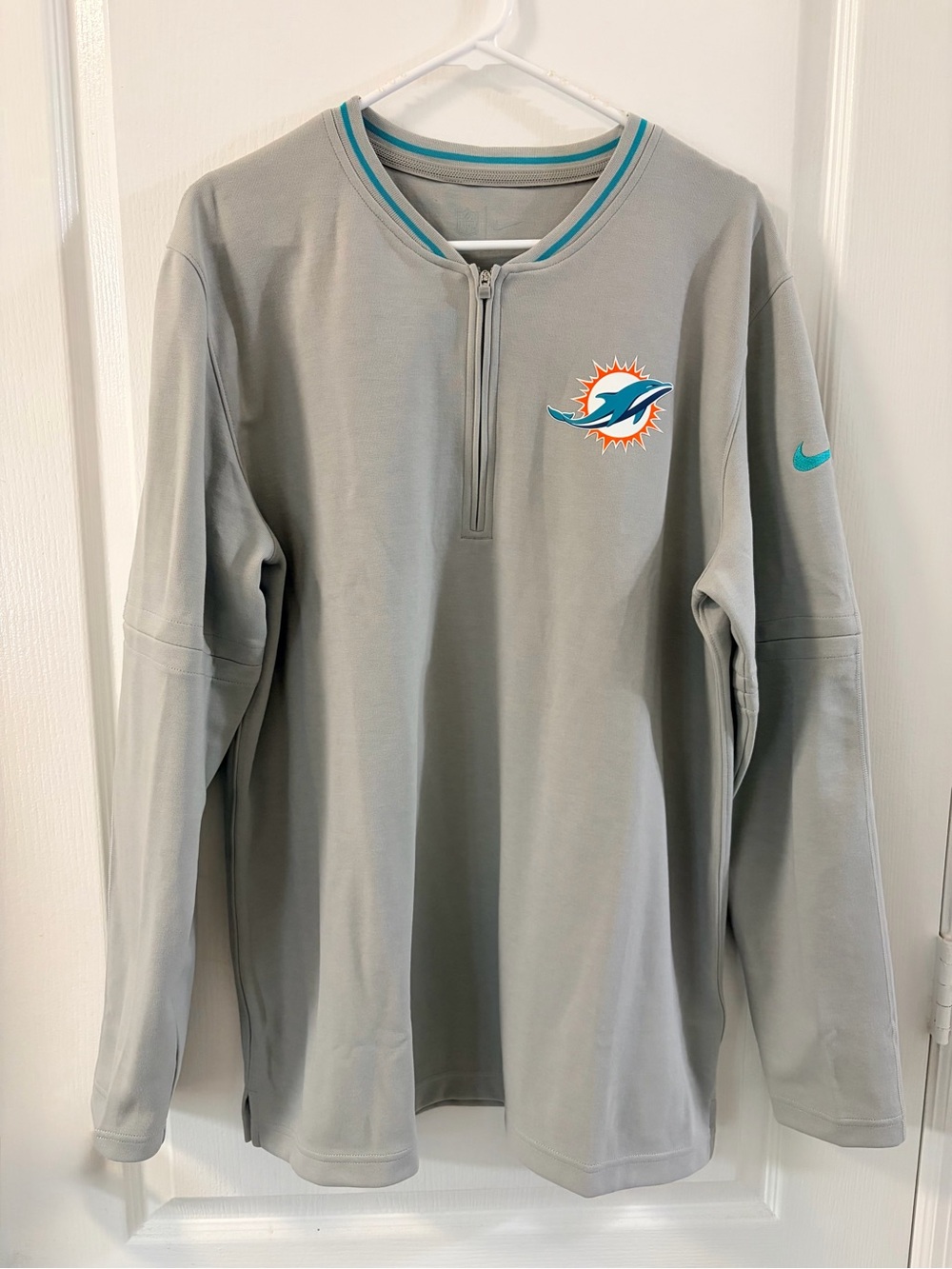 Nike Gray Miami Dolphins Quarter Zip Pullover